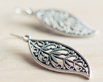 Orecchini Pendenti A Forma Di Foglia In Argento Sterling 925 – Eleganti E Leggeri, 2,7 Cm