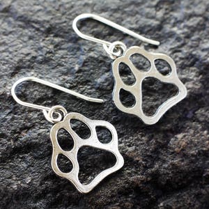 Silver paw print earrings | Paw print sterling silver earrings | Gift for dog lover | Paw print jewellery | Dog earrings | Dog jewelry