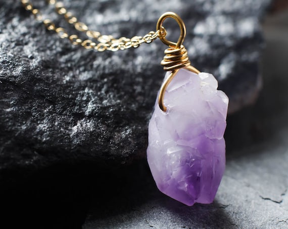 Genuine amethyst necklace deals