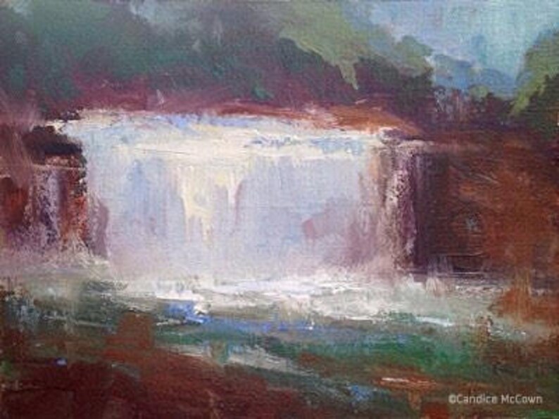 Original Art Fine Art Paintings Kentucky Landscape Wall Art Weisenberger Mill Waterfall Original Landscape Oil Painting
