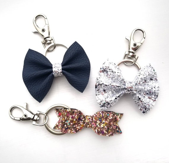 Add On Bow Keychain Bow Keychain Glittery Keychain Etsy