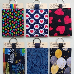 Keychain pouch, Lens cleaning cloth pouch with microfibre cloth
