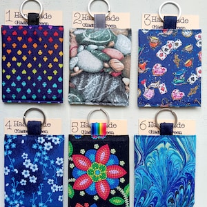 Keychain pouch, Lens cleaning cloth pouch with microfibre cloth