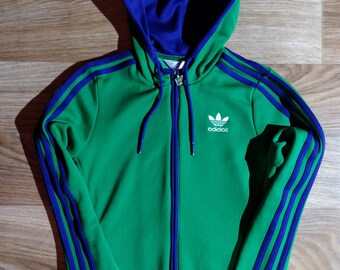 purple and green adidas jacket