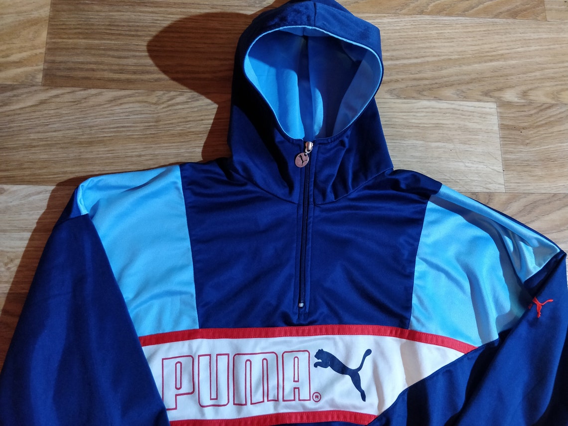 Puma 90's Vintage Mens Hoodie Tracksuit Top Jacket Hooded | Etsy