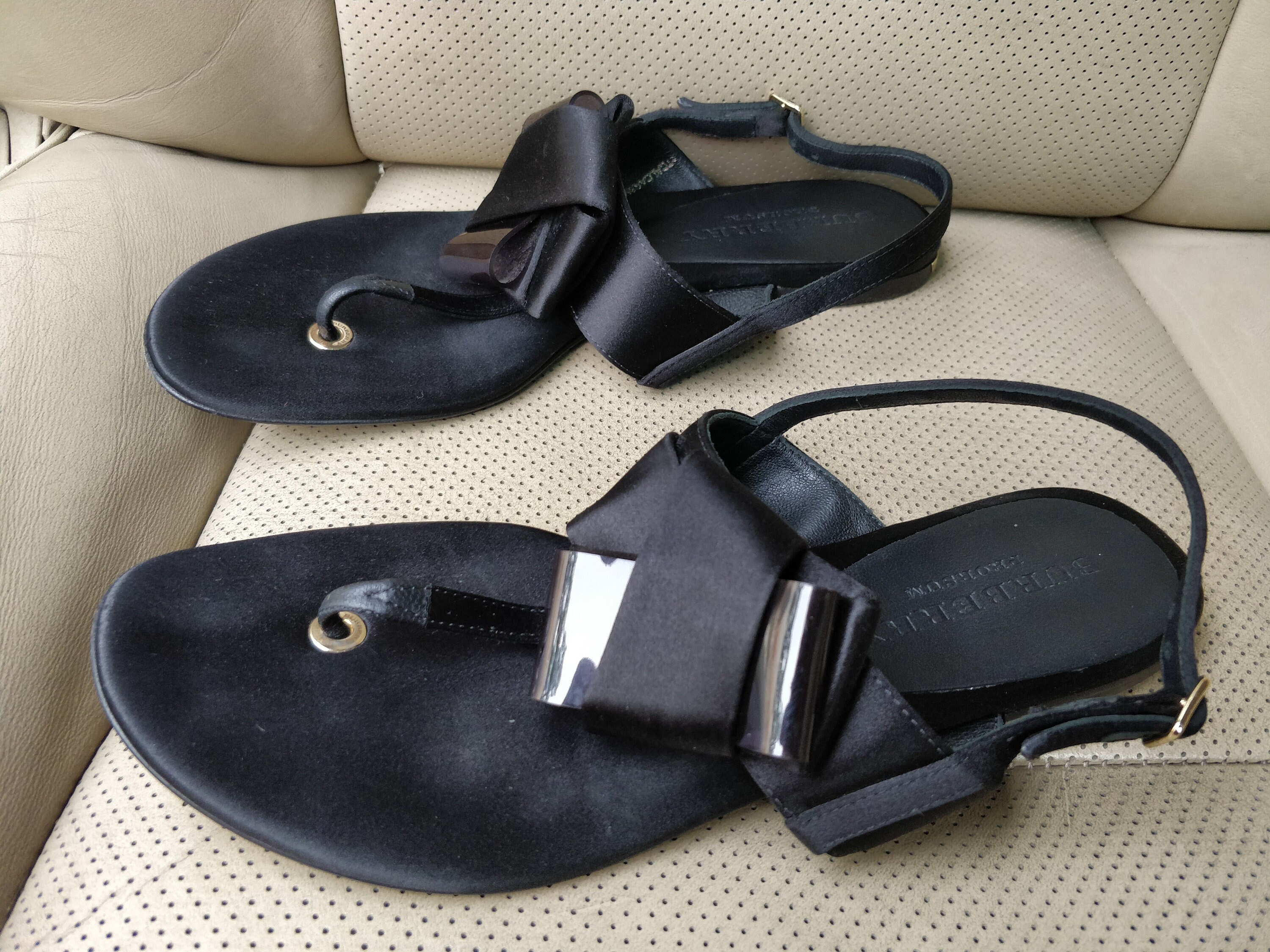 BURBERRY Prorsum Sandals Slingback Flats Shoes Black Flip | Etsy