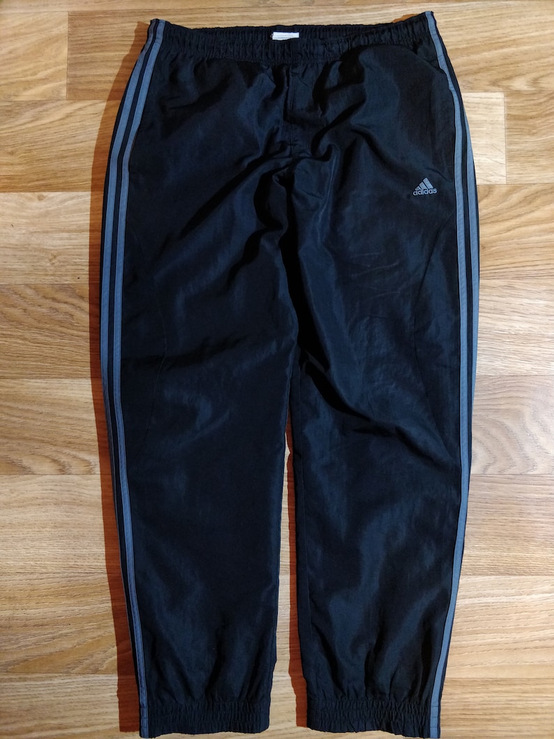 Adidas Vintage Mens Tracksuit Pants Trousers Training Black | Etsy