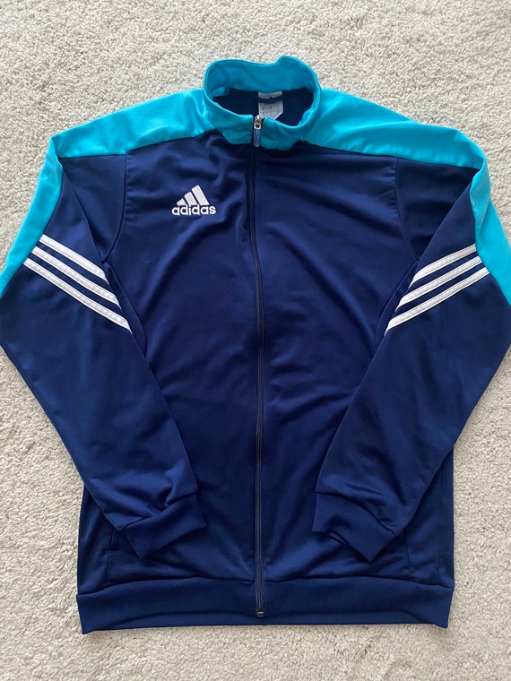 Adidas Vintage Uomo Tuta Top Jacket Navy Blue White Stripes Italia ...