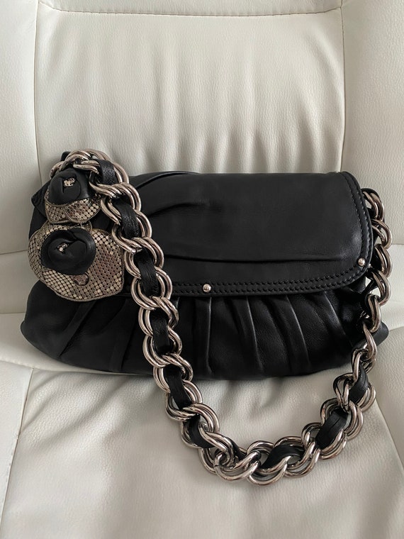 Gianni Versace Medusa Black Steel Flower Lambskin Bag Shoulder -   Denmark