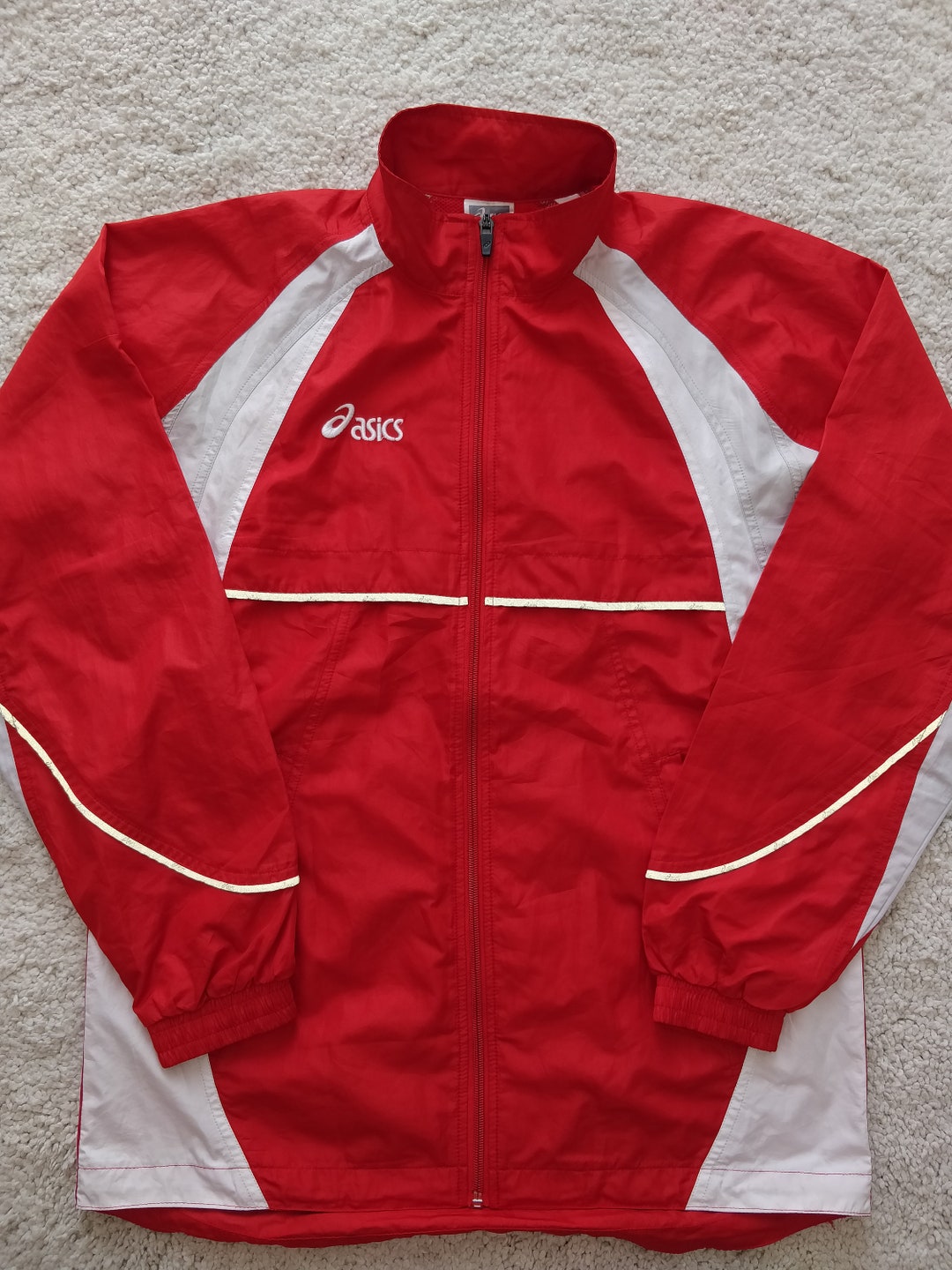 ASICS 90's Vintage Mens Track Top Jacket Running Red Etsy