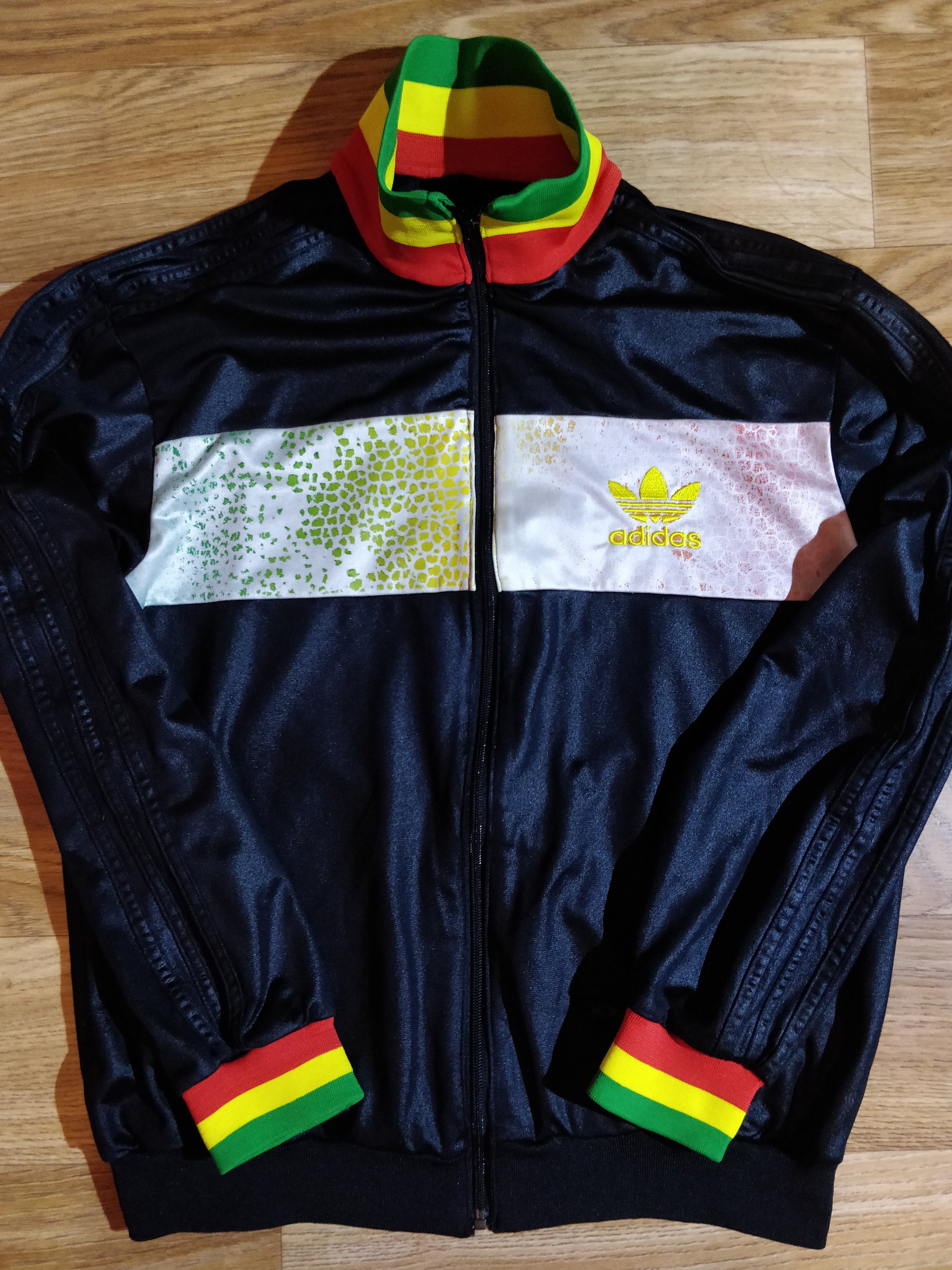 champignon nyt år Immunitet Adidas Originals Chile 62 Vintage Rasta Jamaica Tracksuit Top - Etsy India