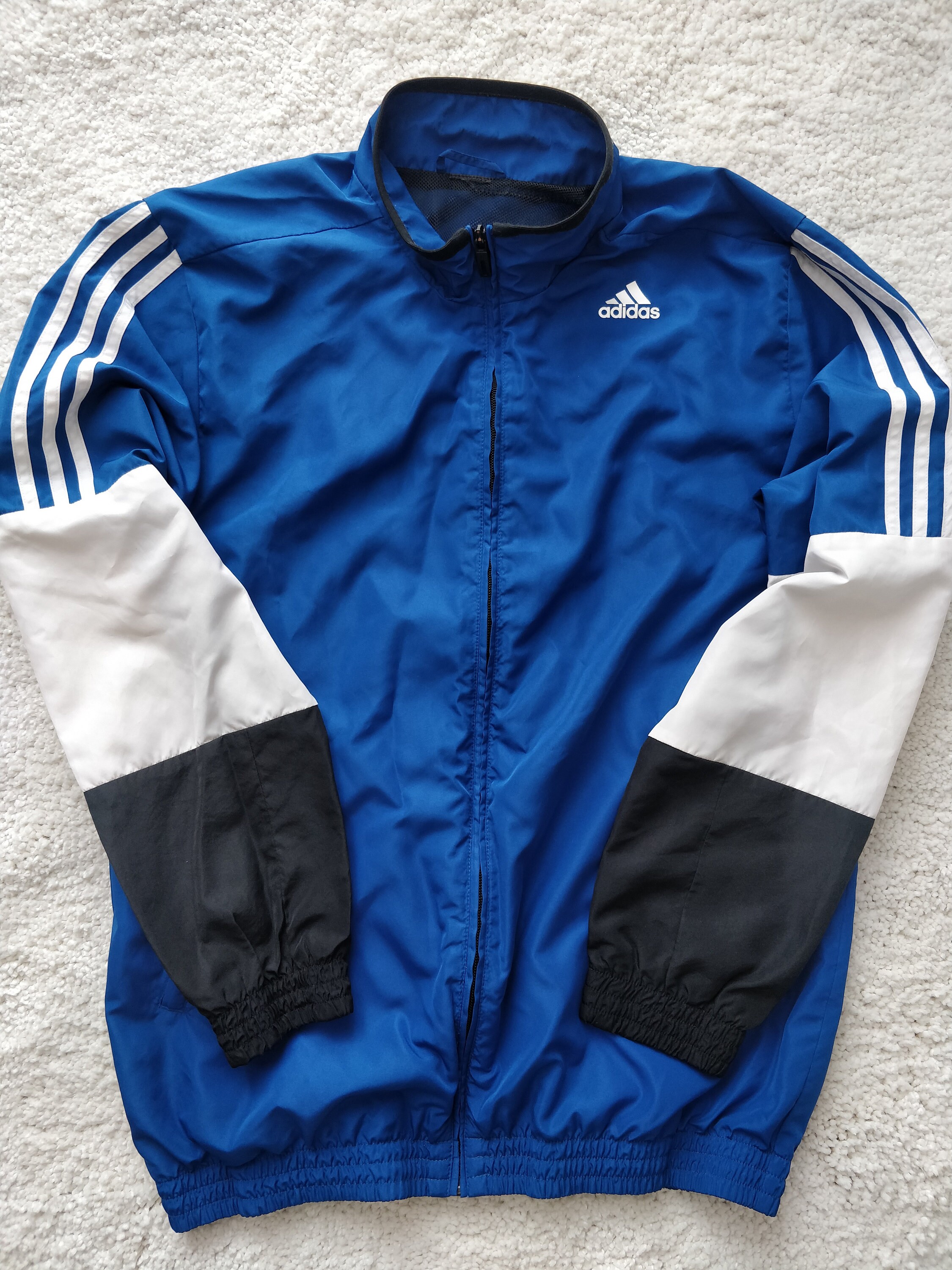 Adidas Vintage Mens Track Top Jacket Training Blue White Black Etsy