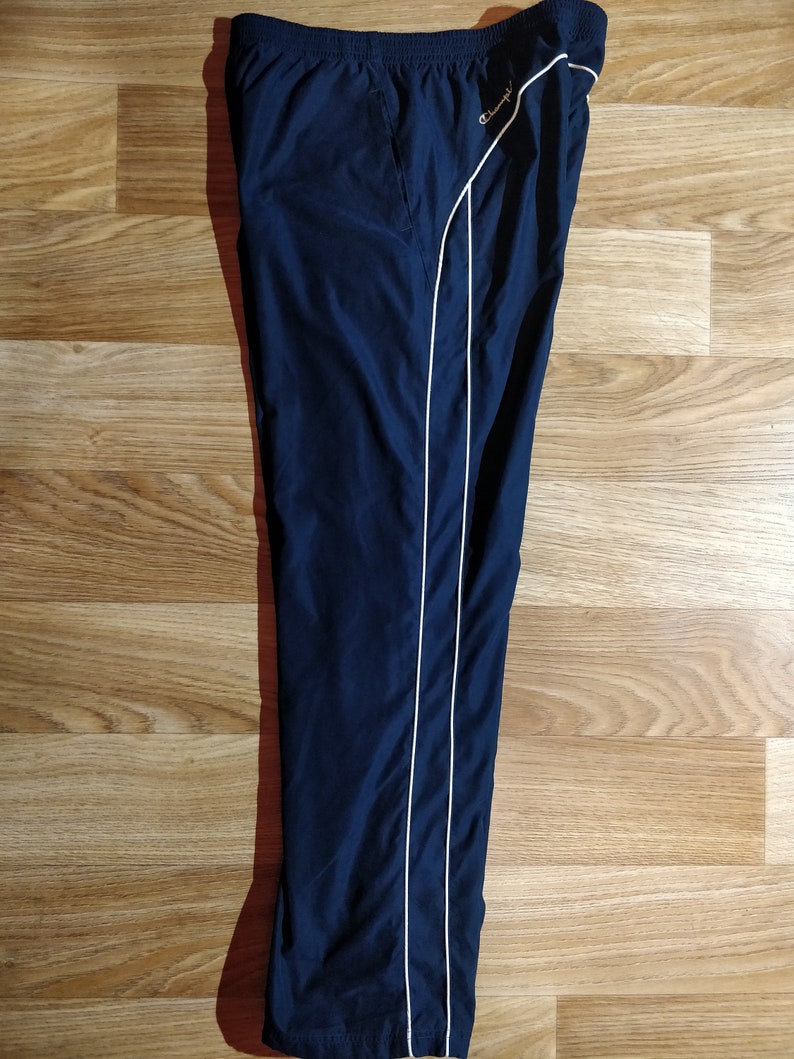 champion navy velour track pants