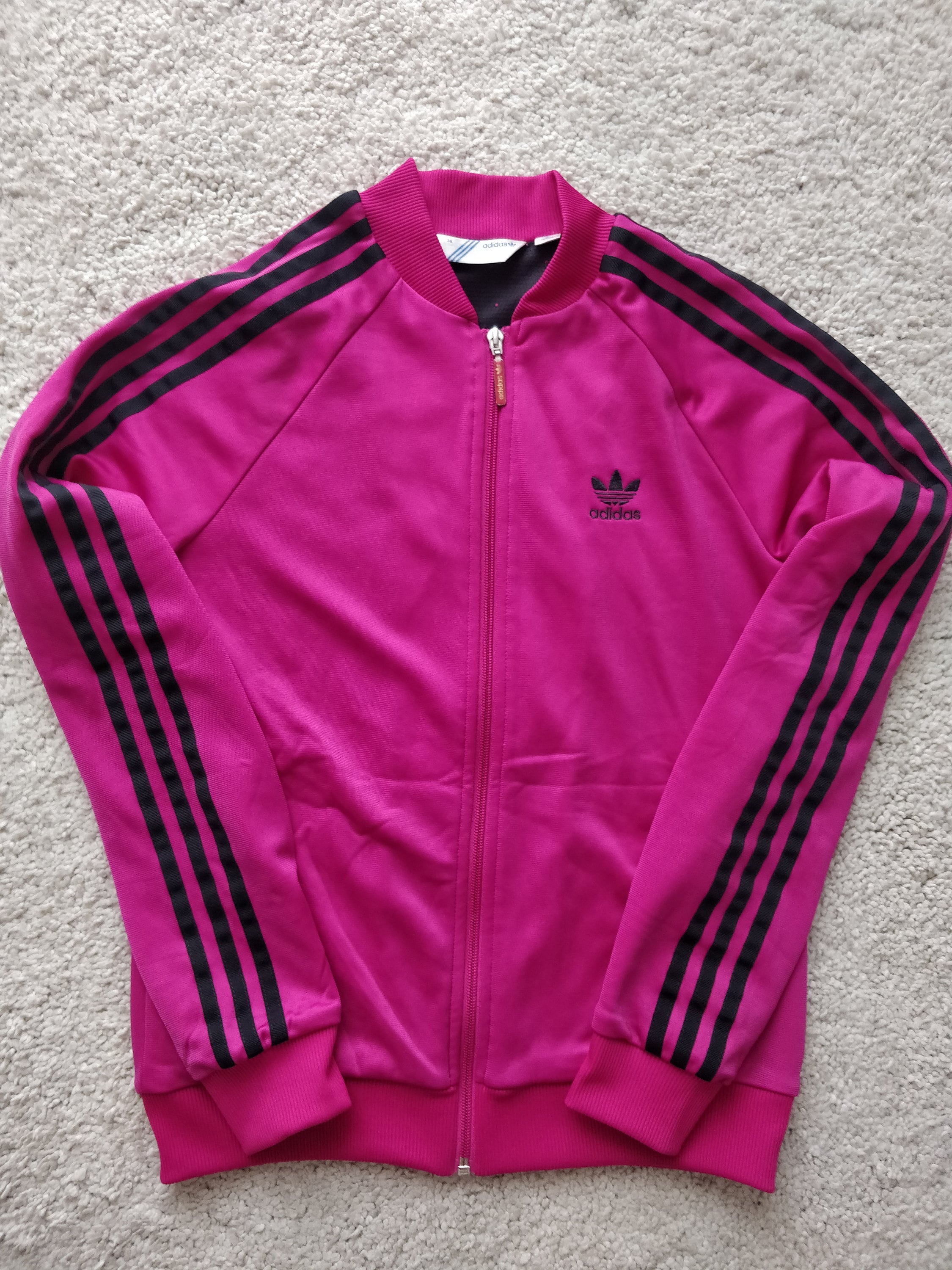 Adidas Originals Mujer Track Chaqueta Rosa Rayas Negras - Etsy España