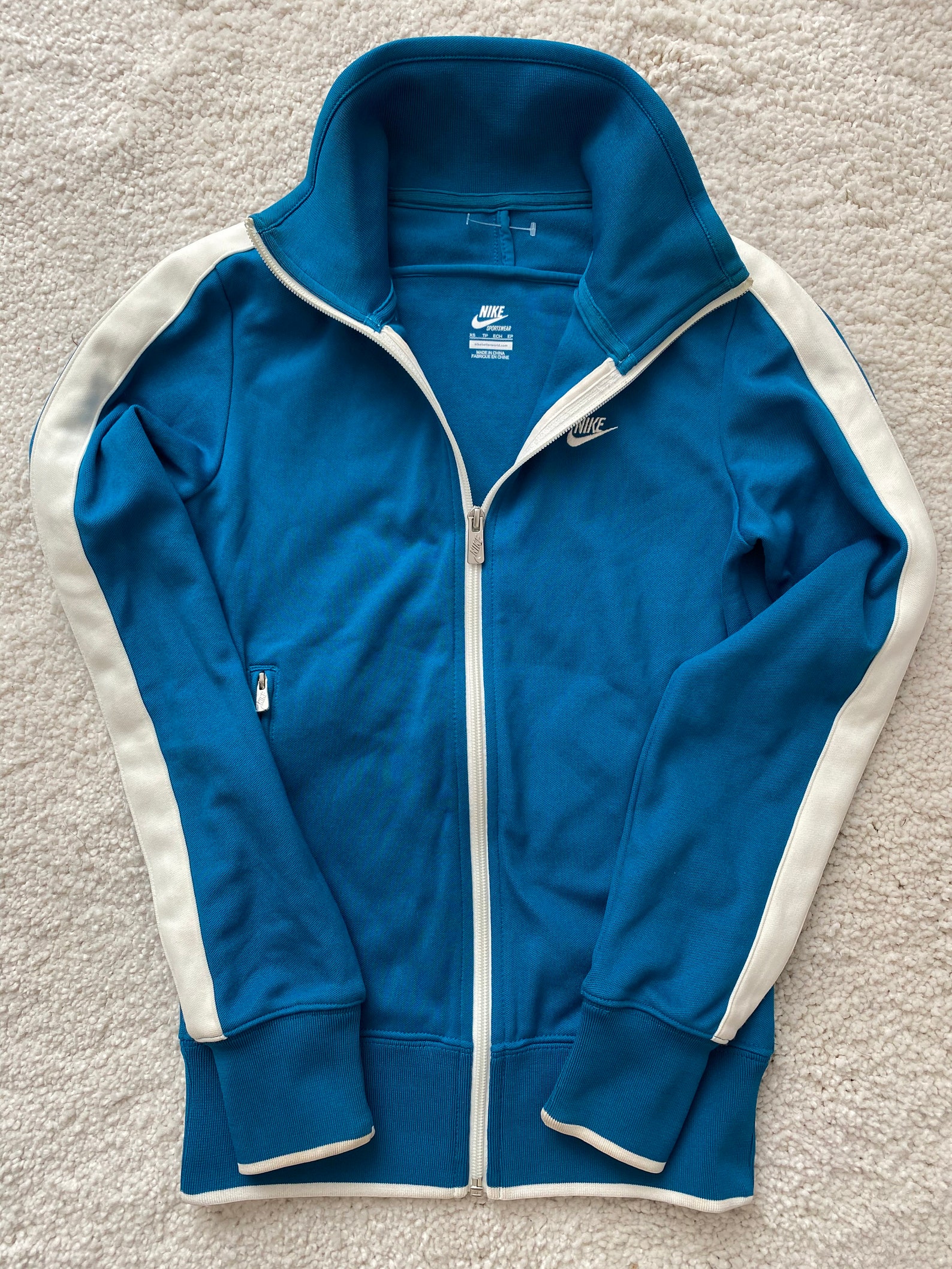 Nike Womens Tracksuit Top Jacket Sweatshirt Turquoise White Etsy UK