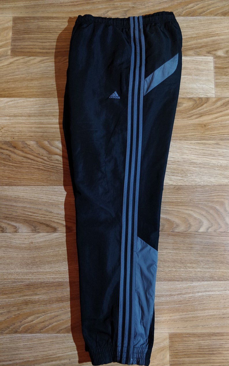 Adidas Vintage Mens Tracksuit Pants Trousers Training Black | Etsy