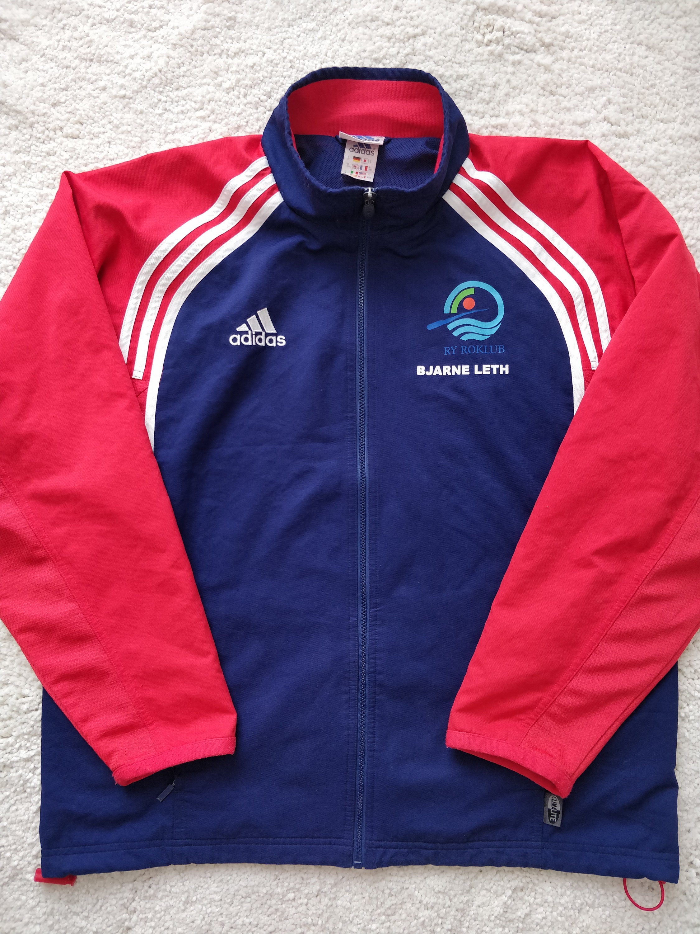 Adidas 90's VTG Track Jacket Navy Blue Red Sweatshirt | Etsy