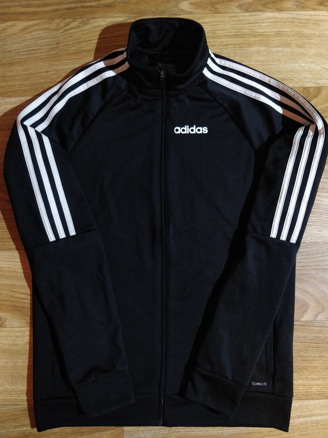 Adidas Climalite Mens Tracksuit Top Jacket Black White Hype - Etsy