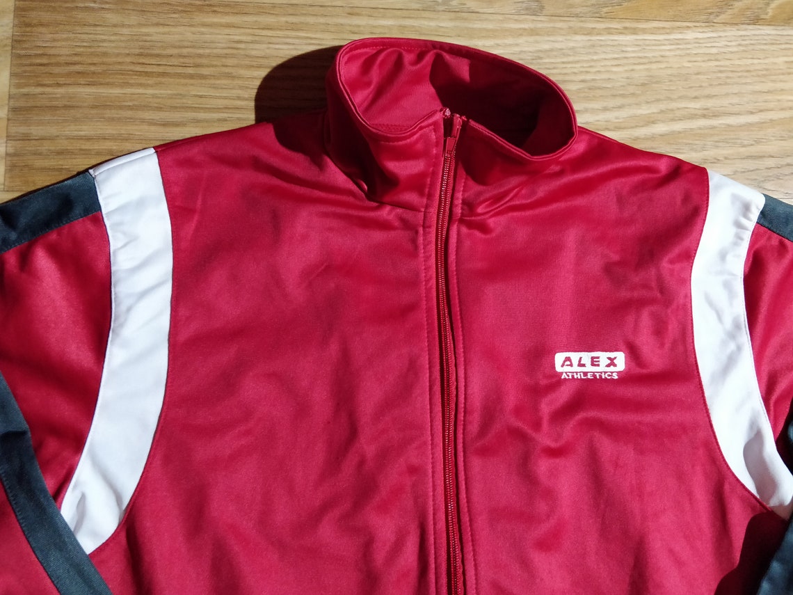 ALEX Athletics 90's Vintage Mens Tracksuit Top Jacket Red - Etsy