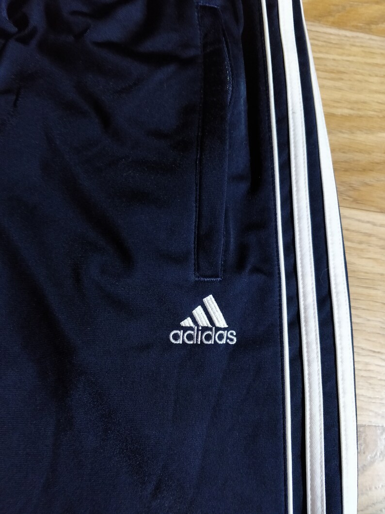 Adidas Mens Tracksuit Pants Trousers Training Navy Blue White | Etsy