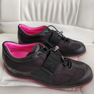 Louis Vuitton LV runway lace up sneakers trainers women shoes lady brown  pink
