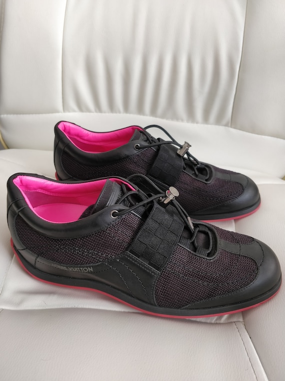 Louis Vuitton Chrono Womens Shoes Sneakers Trainers Black Pink 