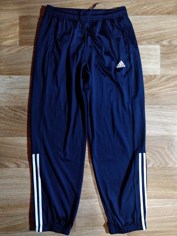 Adidas Mens Tracksuit Pants Trousers Training Navy Blue White | Etsy