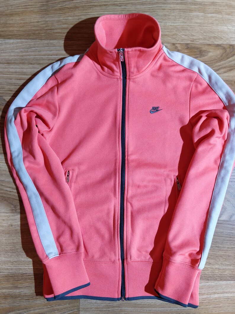 Nike Womens Tracksuit Top Jacket Sweatshirt Coral Scarlet Etsy