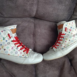 Louis Vuitton LV Trainer Felt Suede GreyPink #35 Louis Vuitton LV Trainer Felt Suede GreyPink