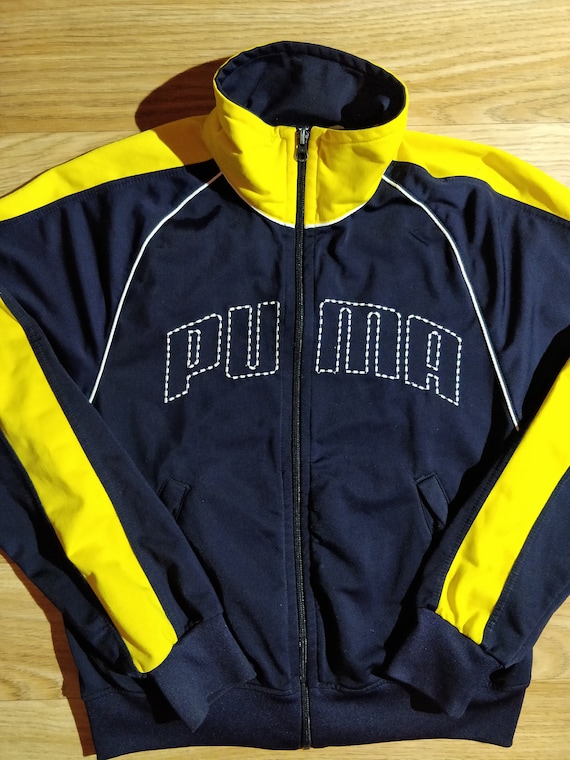 Puma 90 S Vintage Mens Tracksuit Top Jacket Navy Blue Etsy