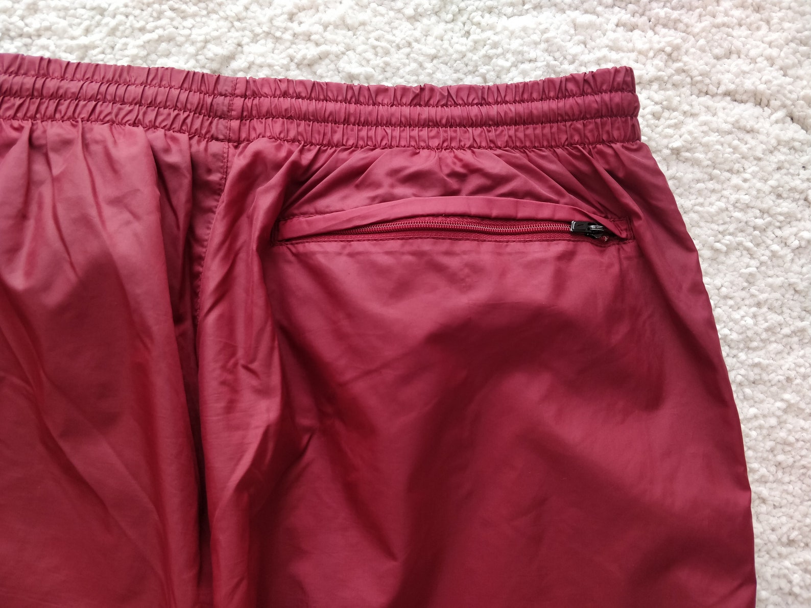 Nike Vintage Mens Nylon Track Pants Trousers Training Burgundy | Etsy