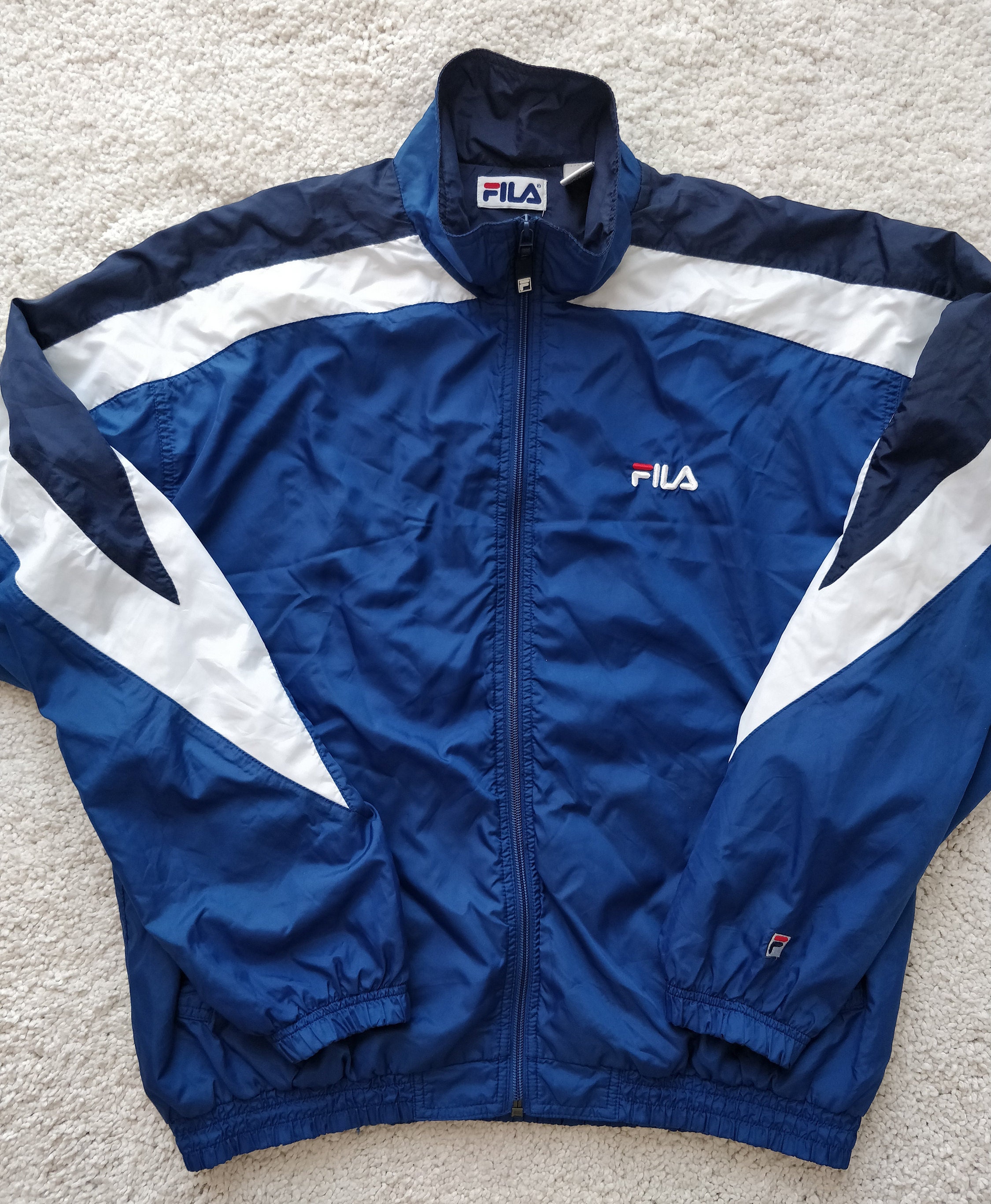 Fila 90's Vintage Nylon Mens Track Top Jacket Navy Blue | Etsy