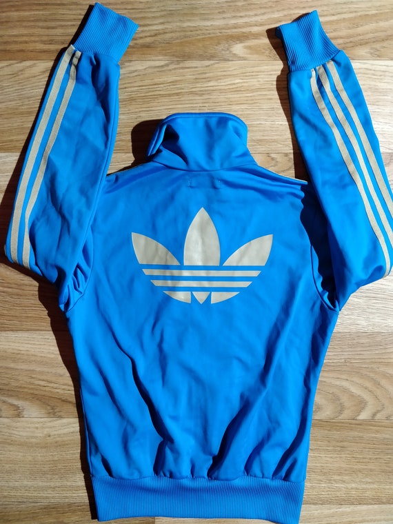 Adidas Originals 90er Jahrgang Frauen Trainingsanzug Jacke blau Beige Adidas Originals 90er Jahrgang Frauen Trainingsanzug Jacke blau Beige