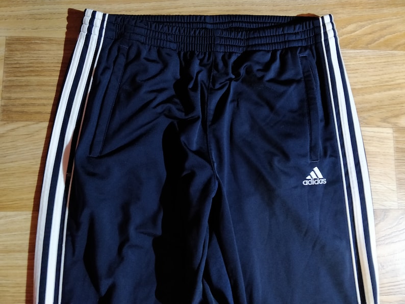 Adidas Mens Tracksuit Pants Trousers Training Navy Blue White | Etsy