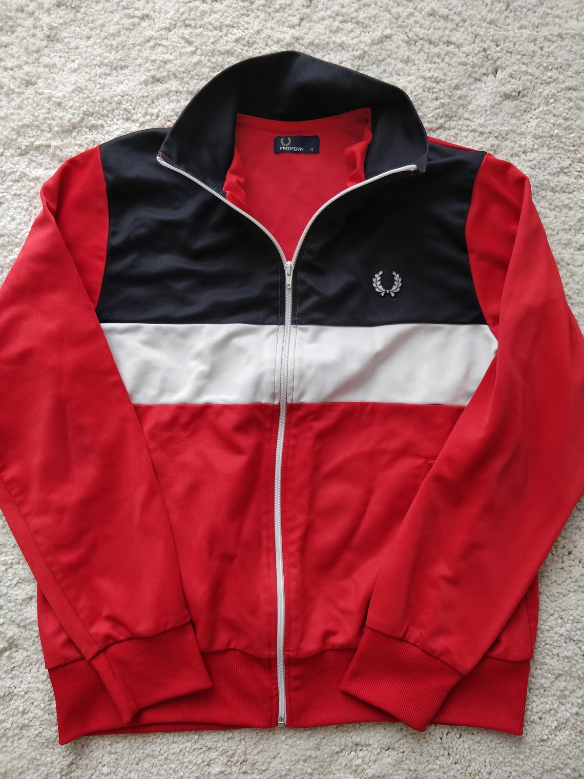 Fred Perry Vintage Mens Tracksuit Top Jacket Sweatshirt Red | Etsy