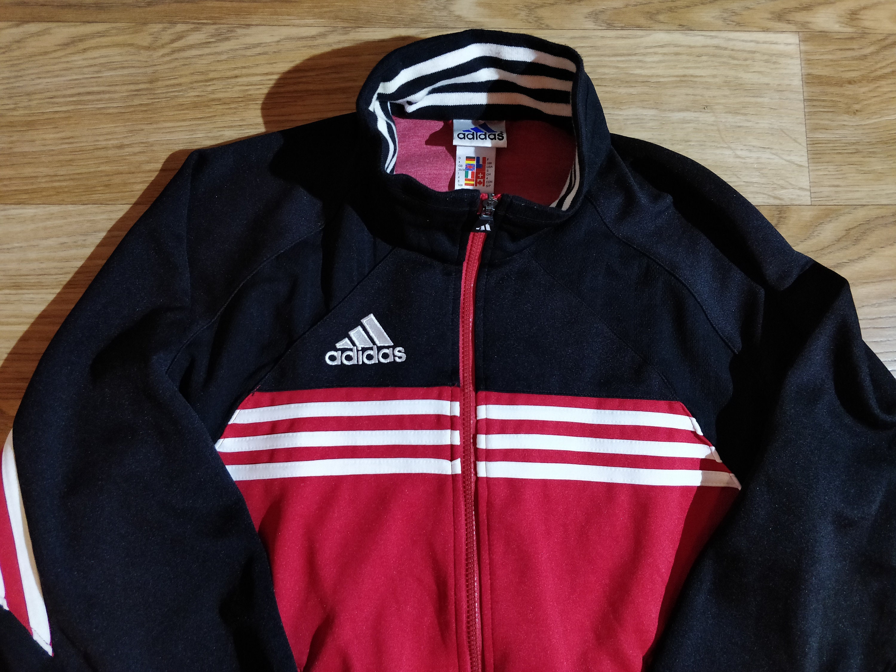 Adidas 90's Vintage Mens Tracksuit Top Jacket Red Black | Etsy