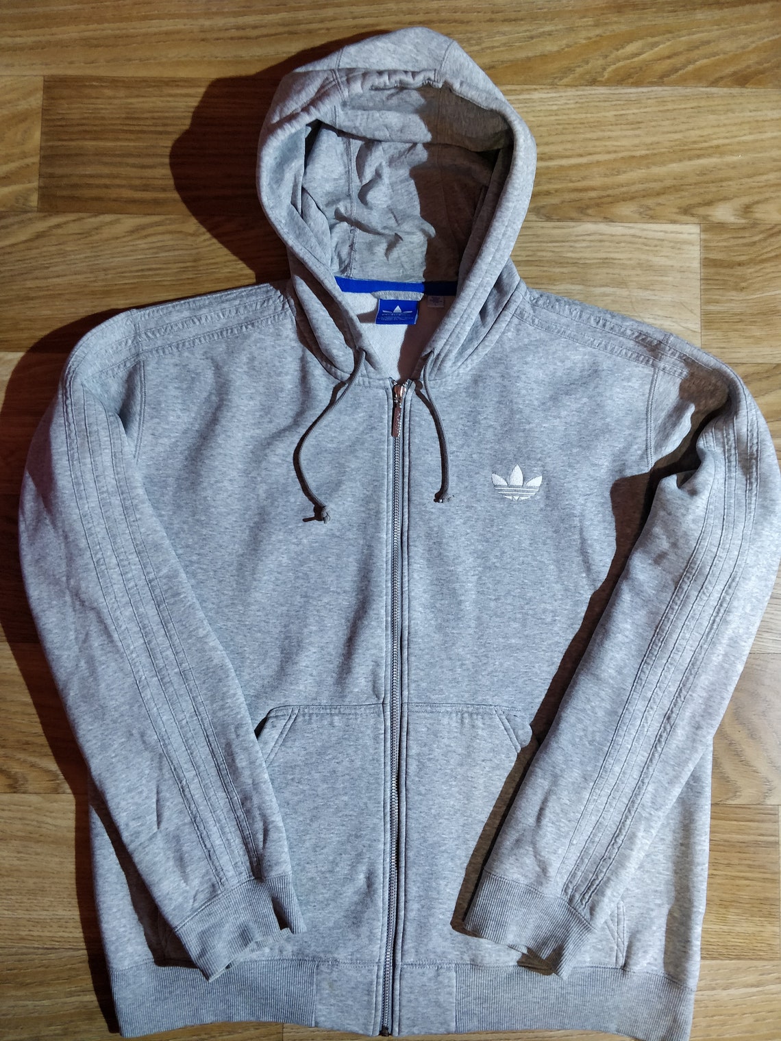Adidas Originals Mens Hoodie Tracksuit Top Jacket Hooded Gray | Etsy