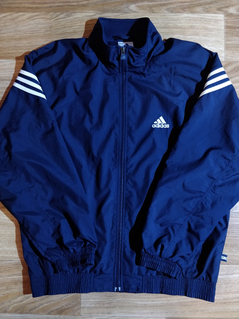 Adidas 90's Vintage Mens Tracksuit Top Jacket Navy Blue | Etsy