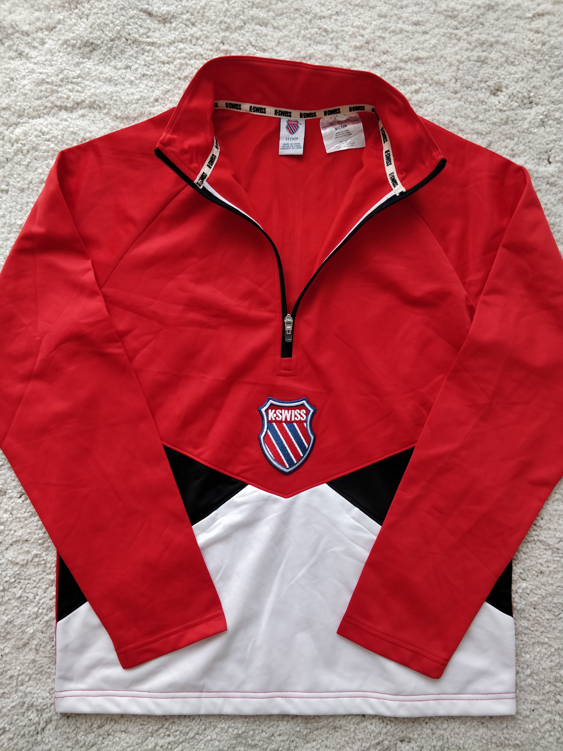 Uitputten Kapel Tot stand brengen K-swiss 90's Vintage Mens Track Top Jacket Red White - Etsy