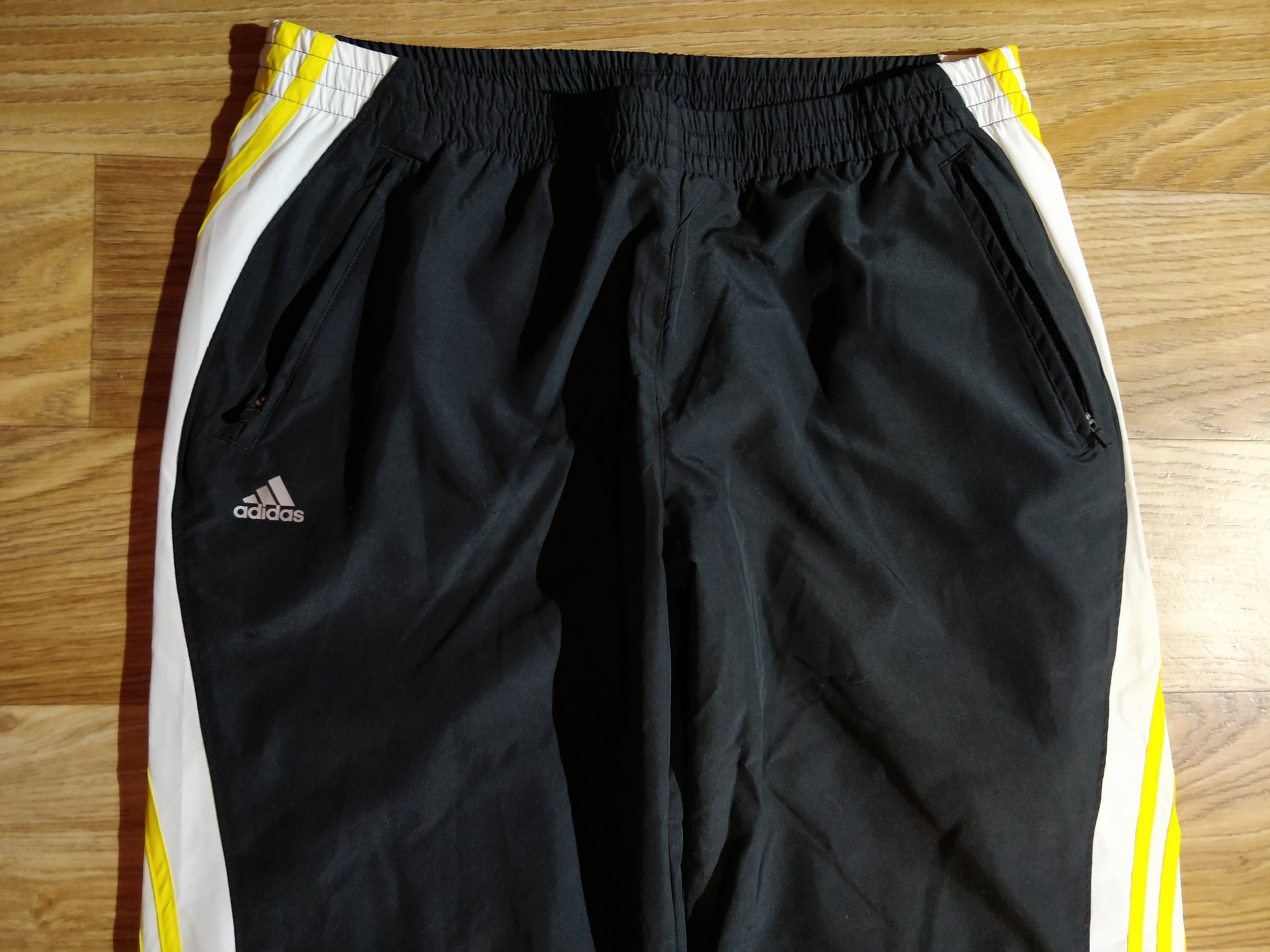 Adidas Womens Track Pants Trousers Training Black Yellow | Etsy