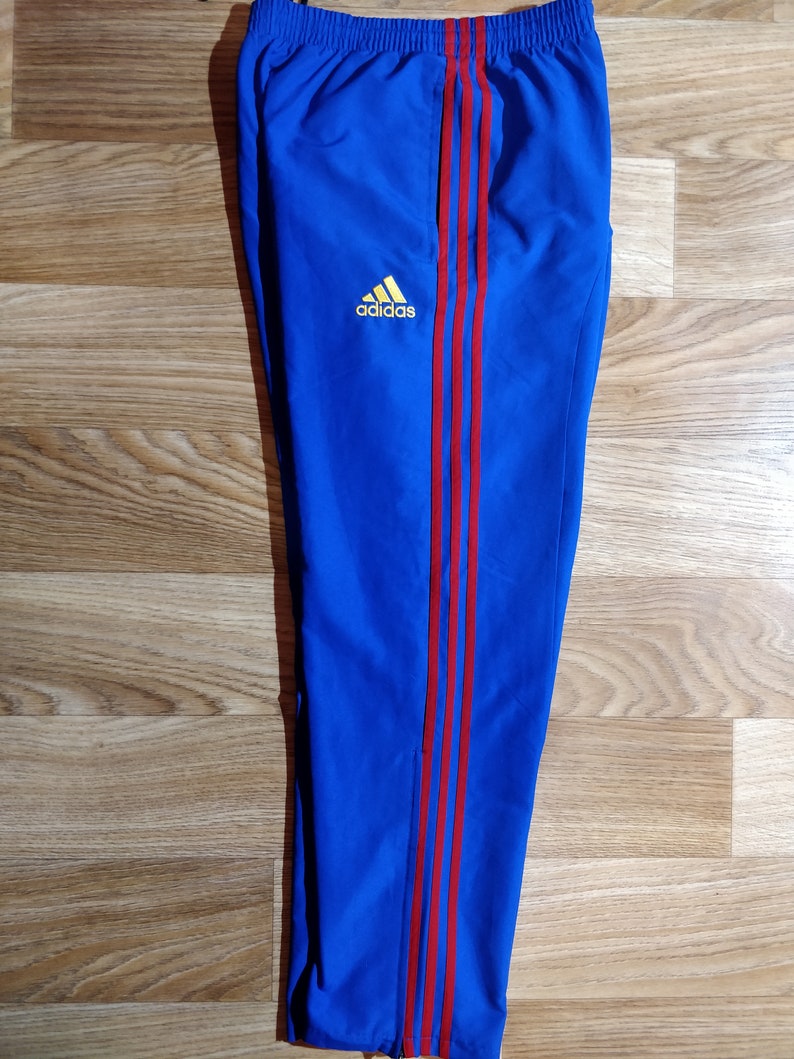 blue adidas track pants mens