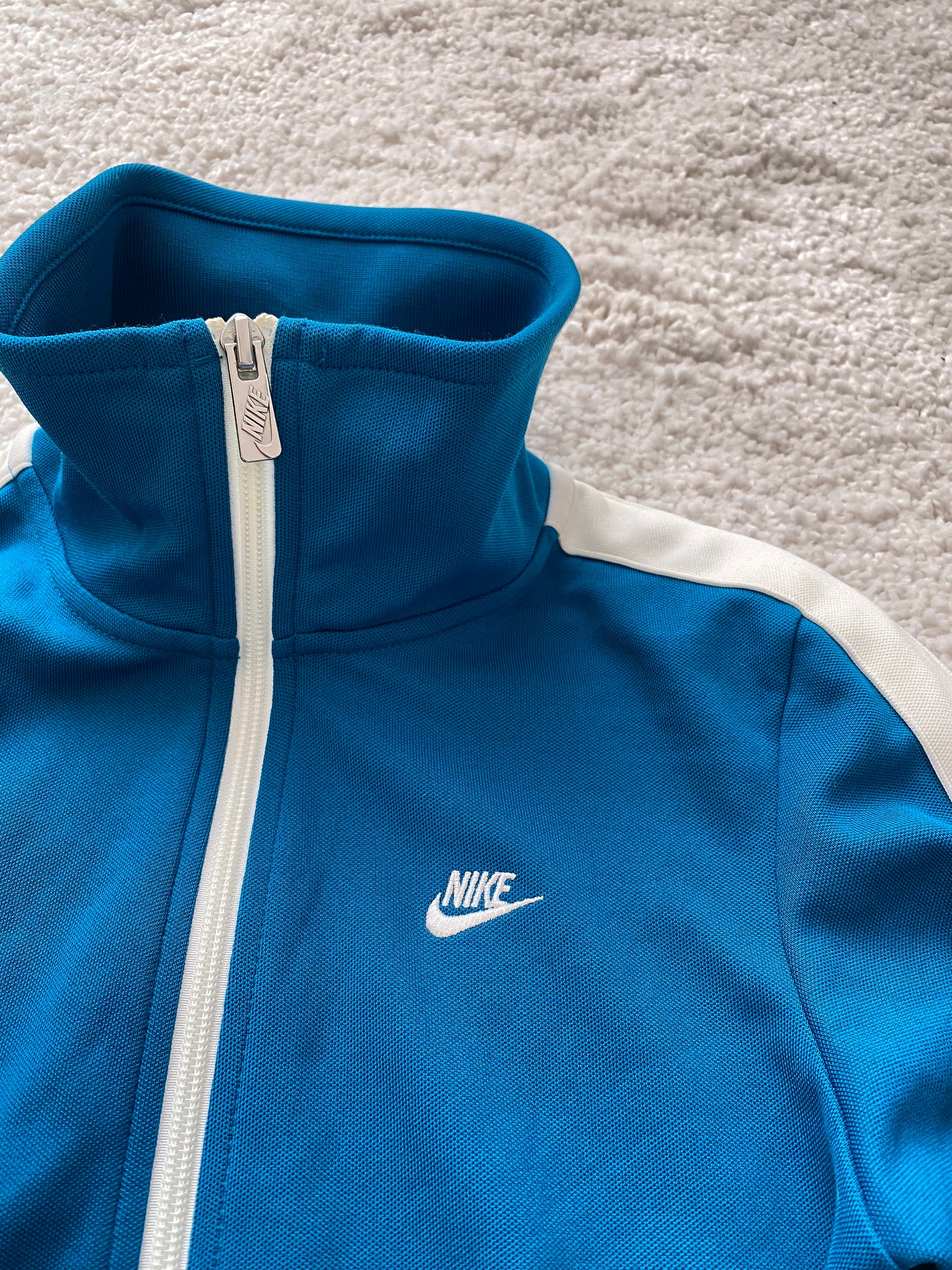 Nike Womens Tracksuit Top Jacket Sweatshirt Turquoise White Etsy UK