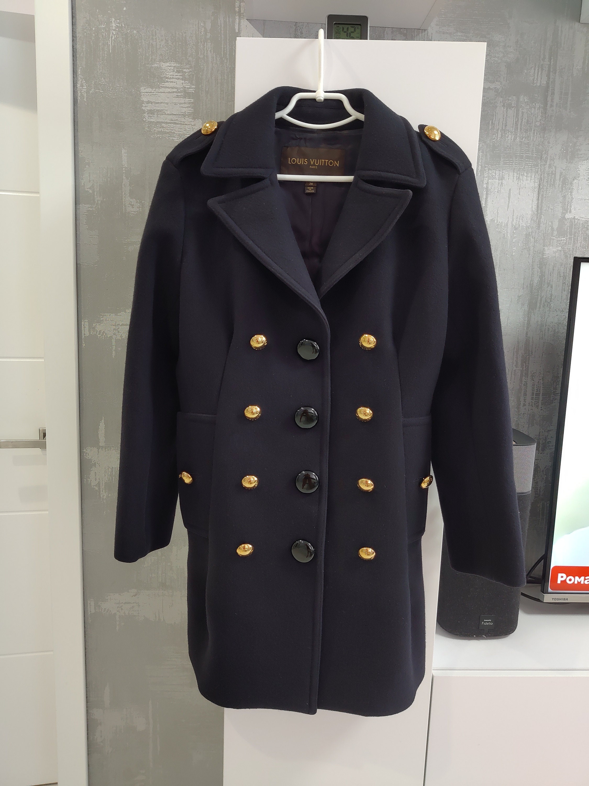 Louis Vuitton, Jackets & Coats, Stunning Navy Louis Vuitton Monogram Trench  Coat