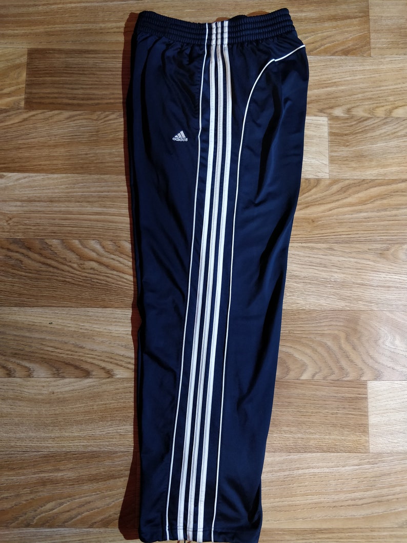 Adidas Mens Tracksuit Pants Trousers Training Navy Blue White Etsy
