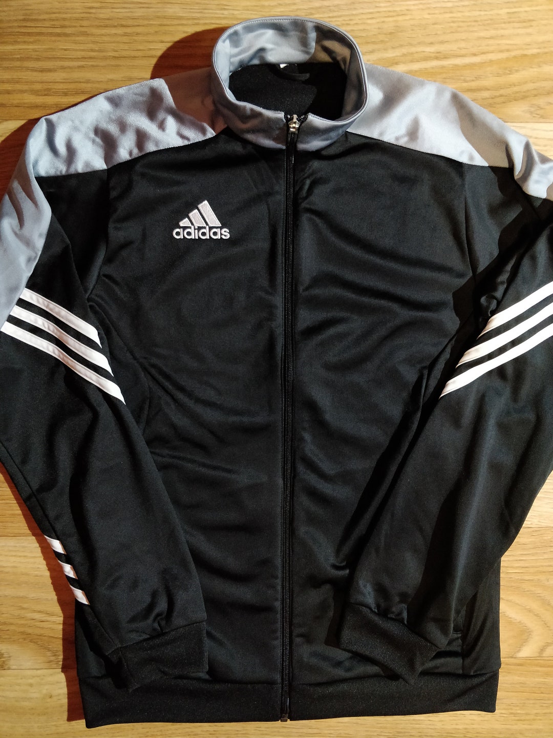 Adidas Vintage Mens Tracksuit Top Jacket Black Gray - Etsy