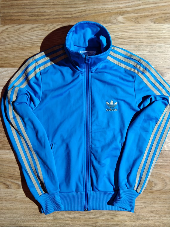 Adidas Originals 90er Jahrgang Frauen Trainingsanzug Jacke blau Beige Adidas Originals 90er Jahrgang Frauen Trainingsanzug Jacke blau Beige