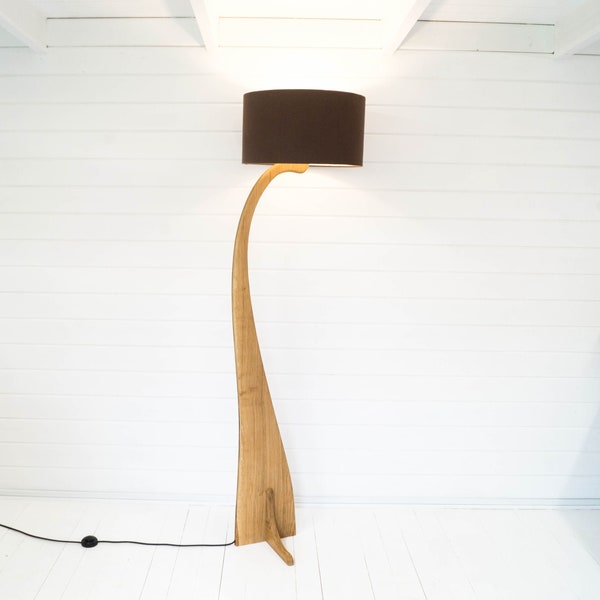 Oak Flow Floor Lamp Solid Wood | Unique Contemporary Design | Modern Standard light | Hand Made To Order