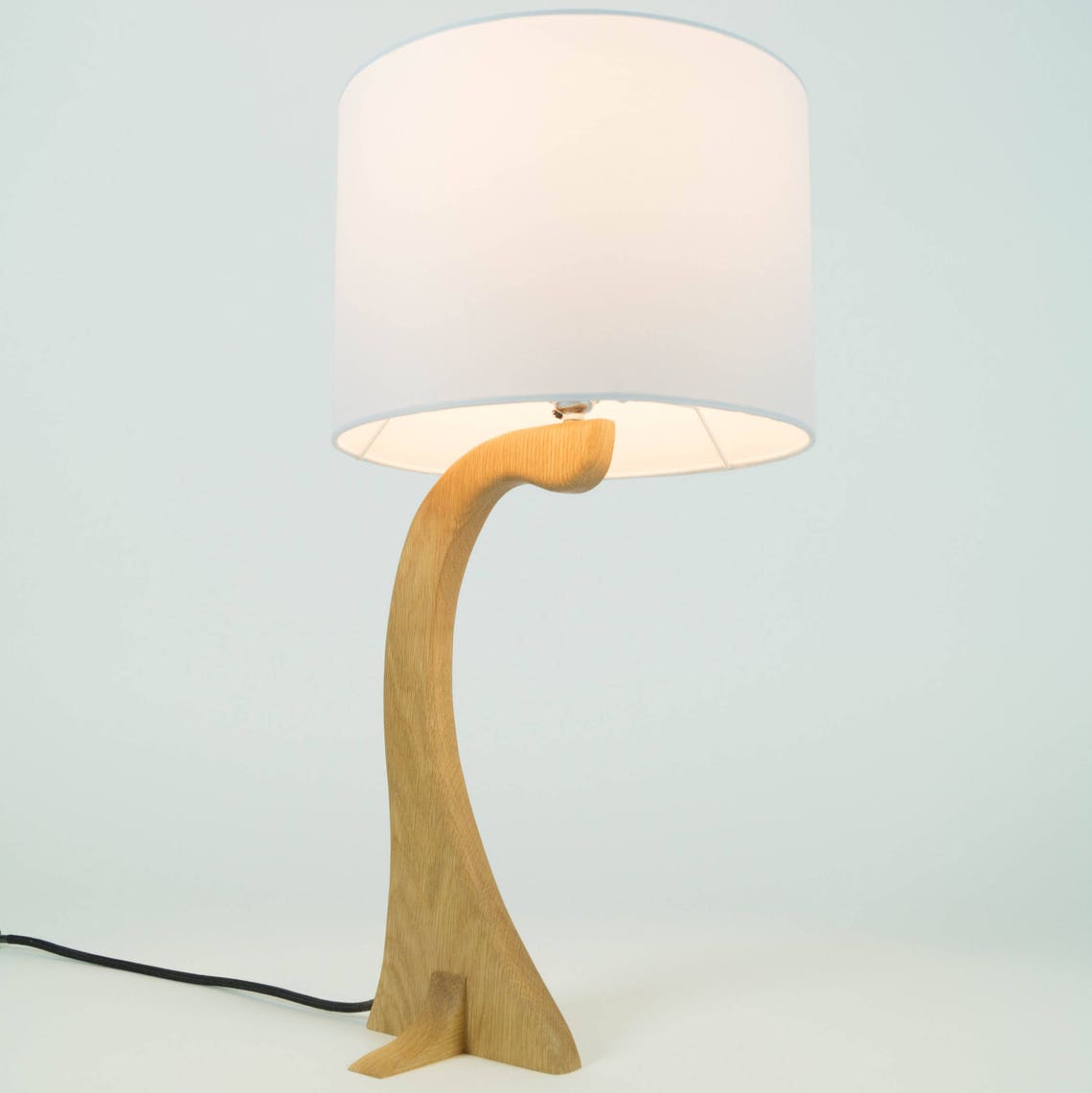 Oak Table Lamp Wood Bedside Lamps Unique Gift Present Etsy