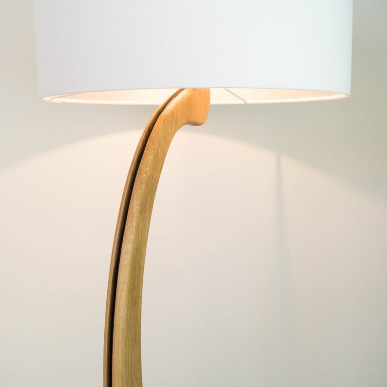 Oak Floor Lamp Solid Wood Unique Contemporary Design Etsy