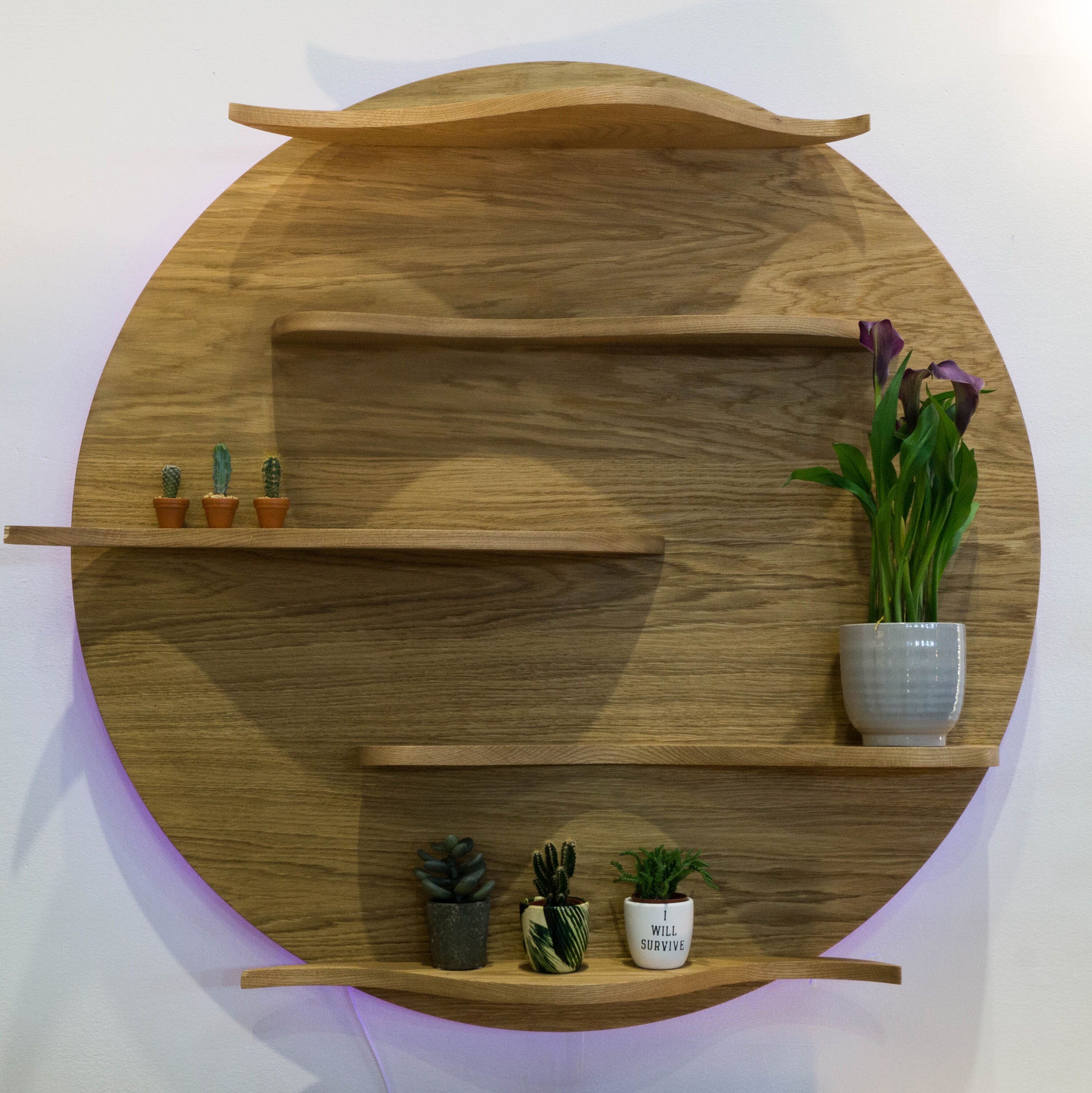 Oak Shelf Unit Wavy Moon Shelving Wall Storage Handmade Wood Shelves Etsy